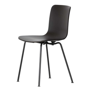 Vitra, HAL Tube Stuhl, Sitzschale Polypropylen RE backstein re 29, Untergestell elfenbein pulverbeschichtet (outdoorfähig) 49, Gleiter basic dark für hart..., 