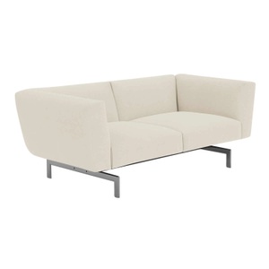 Knoll International, Avio 2er Kompakt Sofa, Polster Farbe 128t (tonus), Gestell aluminiumfarbig, lackiert, 