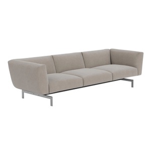Knoll International, Avio 3er Standard Sofa, Polster Farbe 128t (tonus), Gestell aluminiumfarbig, lackiert, 