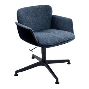 Knoll International, KN06 4-Sternfuss Armlehnstuhl, Polster Farbe 605t (tonus), Schale weiss, Fuss schwarz lackiert, 