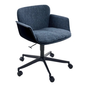 Knoll International, KN06 5-Sternfuss Bürodrehstuhl, Polster Farbe 424t (tonus), Schale weiss, Fuss schwarz lackiert, 