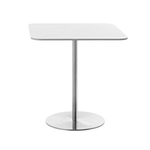 Magis Spa, Passe-partout Bistrotisch, Tischplatte hpl weiss 8500, Grösse qudratisch - b. 70 x l. 70 cm, 