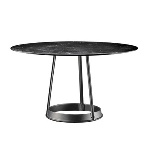 Magis Spa, Brut Marmortisch, Tischplatte marquinia marmor schwarz, Untergestell rot 5143, 