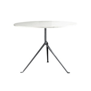 Magis Spa, Officina Gueridon Tisch , Tischplatte carrara marmor weiss, Untergestell grau-anthrazit 5142, Grösse d. 100 cm, 