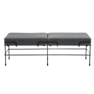 Magis Spa, Traffic_2 2er Stoff-Sitzbank, Bezug kvadrat tonus 4 - 240/warmgrau, Gestell weiss 5011, 