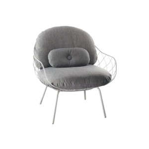 Magis Spa, Piña Low Chair Outdoor Sessel, Ausführung weiss 5108 / polyhedra 1111 grau-mélange, 