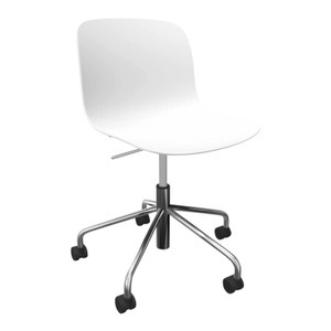 Magis Spa, Troy 5-Stern Bürodrehstuhl, Sitzschale braun 1479c, Untergestell verchromt, 