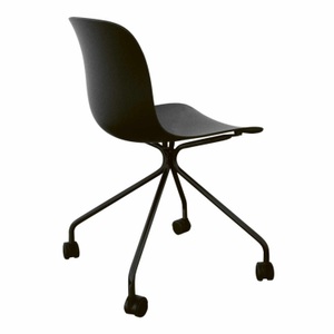 Magis Spa, Troy 4-Stern Bürostuhl, Sitzschale dunkelgrün 1557c, Untergestell verchromt, 