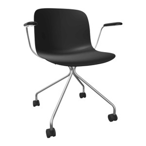 Magis Spa, Troy 4-Stern Armlehn-Bürostuhl, Sitzschale pink 1629c, Untergestell verchromt, 