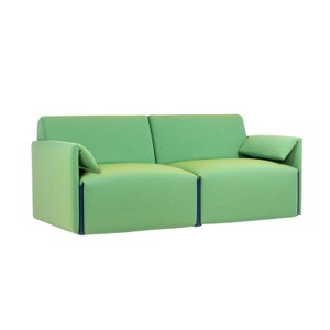 Magis Spa, Costume 2er Stoff-Sofa , Ausführung b - mit armlehnen, Bezug kvadrat uniform mélange - 293/anthrazit, Farbe Connector orange 1110c, 