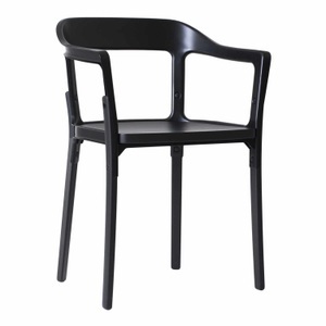 Magis Spa, Steelwood Chair Armlehnstuhl, Ausführung Beine u. Sitz buche natural - 7011, Ausführung Rückenlehne weiss 5108, 