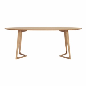 Zeitraum, Twist Oval-Tisch, Holz europäischer nussbaum, Grösse b. 200 × t. 100 cm, 