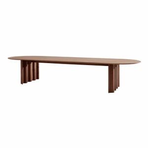 Zeitraum, Curtain Halbkreis-Tisch, Holz amerikanischer nussbaum, Grösse b. 400 × t. 105 cm, 