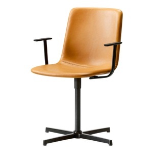 Fredericia, Pato Executive 4052 Armlehn-Drehstuhl, Bezug leder vice - 11 black, Untergestell schwarz, 