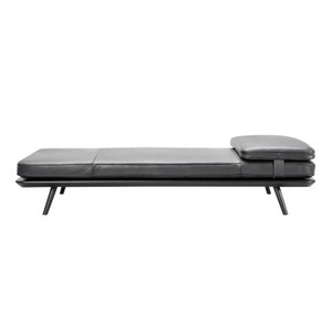 Fredericia, Spine Daybed Leder-Liege, Bezug leder omni - 307 cognac, Gestell esche schwarz, Ausführung mit kopfkissen, 