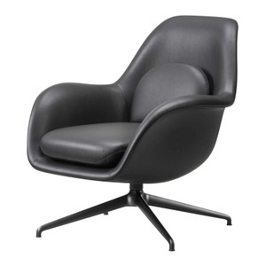 Fredericia, Swoon Lounge Petit Chair 1776 Drehsessel, Bezug leder omni - 307 cognac, Untergestell schwarz, 