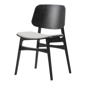 Fredericia, Søborg 3051 Sitzpolster Holz-Stuhl, Ausführung walnuss, lackiert, Bezug Sitzpolster leder omni - 320 dark clay, 