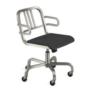 Emeco, Hudson Swivel Armchair Bürodrehstuhl, Ausführung aluminium, gebürstet, Rücken 3-bar-back, 