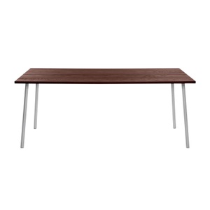 Emeco, Run Table Tisch, Gestell aluminium, klar pulverbeschichtet, Tischplatte holz, nussbaum, Grösse l. 83 cm, 