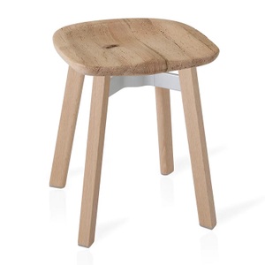 Emeco, SU Small Stool Hocker, Sitz holz, eiche, Gestell holz, natural, 