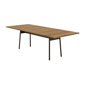 OUTSIDE by Mobimex, ANY OUTSIDE Tisch, Tischplatte holz, robinie (akazie), Grösse l. 260 x b. 90 cm, Untergestell weiss, ral 9016, 