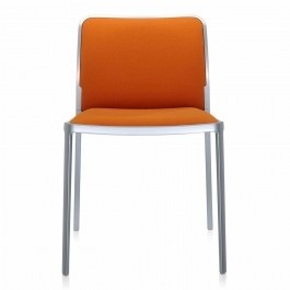 Audrey Soft Stuhl, Sitz Stoff Orange, Untergestell Gestell Aluminium