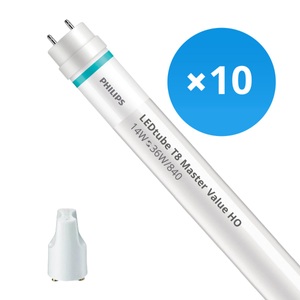 Philips, Mehrfachpackung 10x Philips LEDtube EM HO 14W 840 120cm (MASTER Value) | Kaltweiß - mit LED-Starter - Ersatz für 36W, Mehrfachpackung 10x Philips LEDtube T8 MASTER Value (EM Mains) High Output 14W 2100lm - 840 Kaltweiß | 120cm - Ersatz für 36W