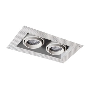 Noxion, Noxion Trimless Pro GU10 Weiß - 2 Lights, Noxion Einbau Spot rahmenlos Pro 2x MR16 schwenkbar Weiß | Ausschnitt 181x97mm - GU10 Sockel
