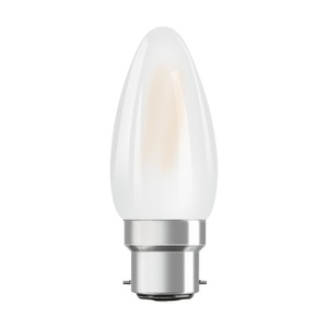 Osram, OSRAM LED-Kerze B22d Classic 827 4W matt, Osram LED B22D Kerze Fadenlampe Matt 4W 470lm - 827 Extra Warmweiß | Ersatz für 40W