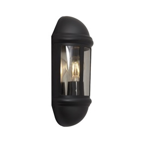Ansell, Ansell LED Wall Light Latina Half Lantern Black - Suitable for E27 up to 42W | IP65 - Light Sensor, Ansell LED Wall Light Latina Half Lantern Black - Suitable for E27 up to 42W | IP65 - Light Sensor