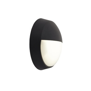 Ansell LED Bulkhead Helder Circular Eyelid Black 12W 1058lm - 830-840-865 CCT | 215mm - IP54