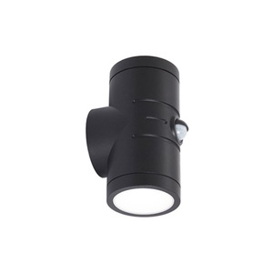 Ansell LED Wall Light Reef Black 10W 885lm 90D - 830-840-860 CCT | IP65 - Up and Down - Outdoor - Motion and Light Sensor