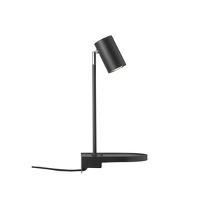 Nordlux, Wandleuchte Cody, mit Ablage und USB-Port, schwarz, Nordlux Wandleuchte Cody GU10 Schwarz Metall | Max 15W