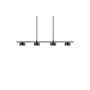 Nordlux, LED-Pendelleuchte Clyde, vierflammig, gerade, Nordlux Pendelleuchte Rail Clyde 20W 827 350lm 120D Schwarz - Metall | Dimmbar - Extra Warmweiß
