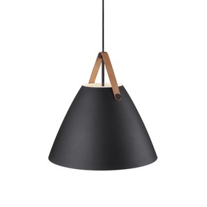 Nordlux, Nordlux Pendelleuchte Strap 48 E27 Schwarz - Metall | Max. 40W, Hängeleuchte Strap mit Metallschirm Ø 48cm schwarz