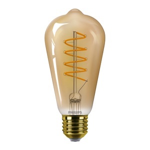 undefined, Philips MASTER Value LEDbulb E27 ST64 4W 927 Gold - Ersatz für 25W, Philips MASTER Value LEDbulb E27 Edison Fadenlampe Gold 4W 250lm - 927 Extra Warmweiß | Höchste Farbwiedergabe - Dimmbar - Ersatz für 25W