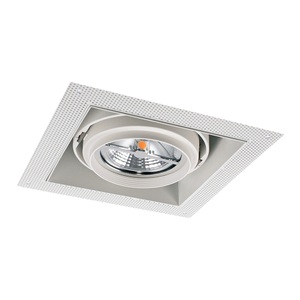 Noxion, Noxion Trimless Pro AR111 Weiß - 1 Light, Noxion Einbau Spot rahmenlos Pro 1x AR111 schwenkbar Weiß | Ausschnitt 164x164mm - G53 Sockel