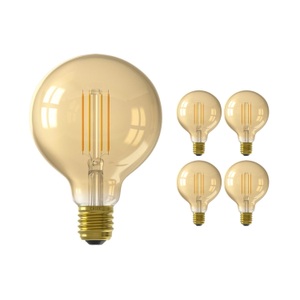 Calex, Mehrfachpackung 5x Calex Smart Globe G95 LED Glühbirne E27 7W 806lm 1800-3000K Fadenlampe | Tuya Wifi - Abstimmbares Weiß, Mehrfachpackung 5x Calex Smart Tuya Wifi E27 Globe Fadenlampe 7W 806lm - 818-830 Abstimmbares Weiß | Dimmbar - Ersatz für 60W