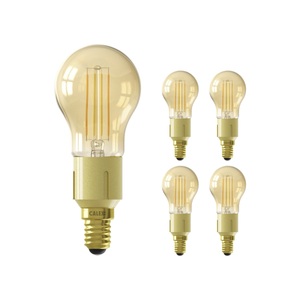 Calex, Mehrfachpackung 5x Calex Smart Kugelförmig LED Glühbirne E14 4,5W 400lm 1800-3000K Fadenlampe | Tuya Wifi - Abstimmbares Weiß, 