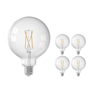 Calex, Mehrfachpackung 5x Calex Smart Globe G125 E27 7,5W 1055lm 1800-3000K Fadenlampe | Tuya Wifi - Abstimmbares Weiß, Mehrfachpackung 5x Calex Smart Tuya Wifi E27 Globe Fadenlampe 7.5W 1055lm - 818-830 Abstimmbares Weiß | Dimmbar - Ersatz für 75W