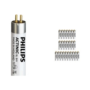 Philips, Mehrfachpackung 25x Philips Actinic BL TL 8W 10 G5, Mehrfachpackung 25x Philips MASTER Actinic BL T5 Short 8W - Ultraviolett | 29cm
