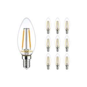 Noxion, Mehrfachpackung 10x Noxion Lucent Fadenlampe LED Kerze B35 E14 2.5W 822-827 250lm | Dimmbar - Extra Warmweiß - Ersatz für 25W, Mehrfachpackung 10x Noxion Lucent LED E14 Kerze Fadenlampe Klar 2.5W 250lm - 827 Extra Warmweiß | Dimmbar - Ersatz für 25W