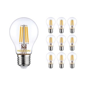Noxion, Mehrfachpackung 10x Noxion Lucent Classic LED Fadenlampe A60 E27 4.5W 822-827 Klar | Dim to warm - Ersatz für 40W, Mehrfachpackung 10x Noxion Lucent LED E27 Birne Fadenlampe Klar 4.5W 470lm - 822-827 Dim zuWarm | Dimmbar - Ersatz für 40W