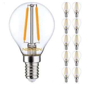 Mehrfachpackung 10x Noxion Lucent LED E14 Kugel Fadenlampe Klar 2.5W 250lm - 827 | Dimmbar - Ersatz für 25W