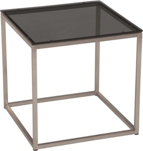 Stern, Stern Beistelltisch 45X45 cm Edelstahl Mit Glasplatte Schwarz, 
