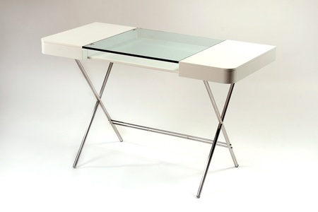 Adentro, Adentro Cosimo Desk Wenge stained oak veneer/Glass top, 