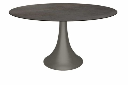 Stern, Stern Tisch Ben Ø 134 cm Aluminium Anthrazit Mit Tischplatte Silverstar 2.0 Dekor, 