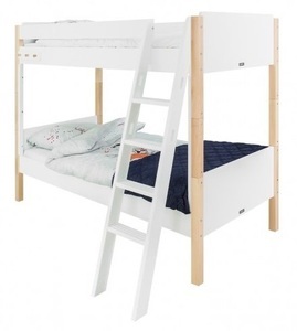 Bopita, Bopita Etagenbett 90X200 Jente Weiss/Natur mit Schräger Treppe, 