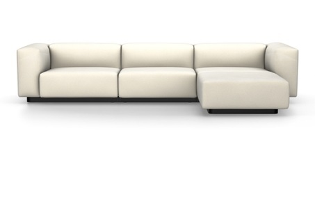 Vitra, Vitra Soft Modular Sofa Dreisitzer Chaise Longue Rechts, 