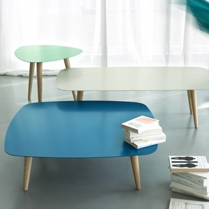 Meme Design, Meme Design NORD QUADRO Coffee Table with Metal Top And Ash Wood Legs, 
